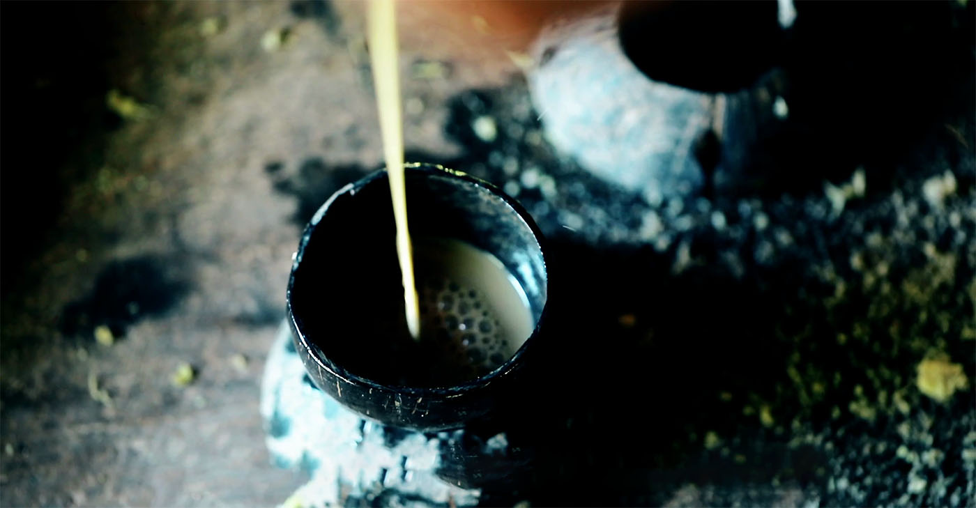 Traditional kava being prepared in a bowl